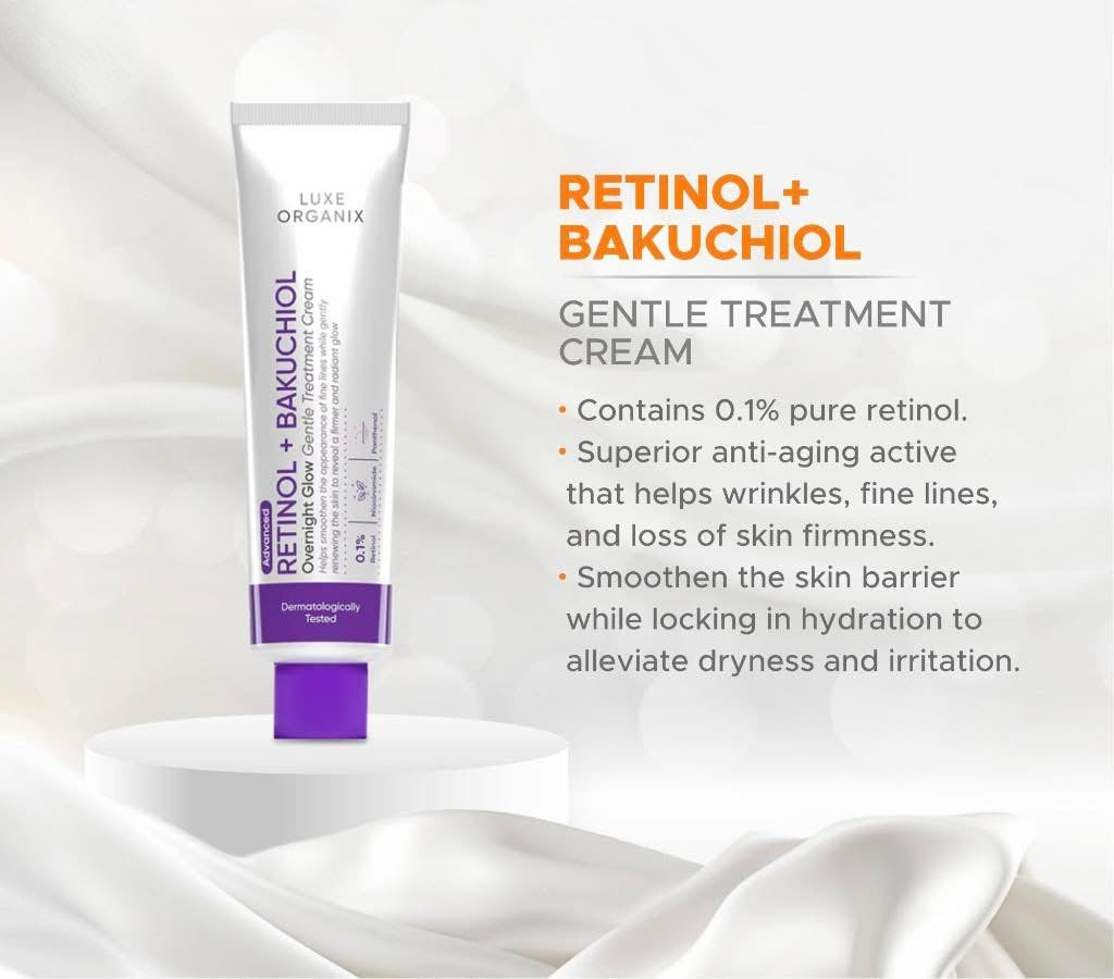 LUXE ORGANIX Retinol + Bakuchiol Overnight Radiant Glow Lifting