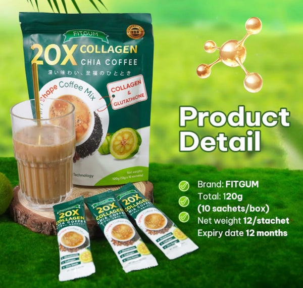 glutathione 1200 mg injection Fitgum 20X Collagen Chia Coffee With Collagen & Glutathione Anti-Aging  Whitening Skin Organic 10Pack 10 Pack Collagen Coffee Glutathione And Chia  Seed - Lazada